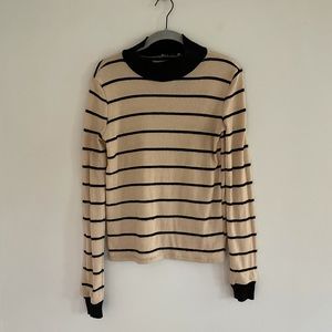 Zara Mock Neck Striped Sweater Sz S
